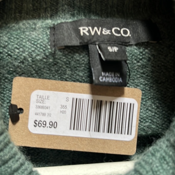 NWT | RW&Co. | Turtle Neck Sweaters | Turquoise Green - Picture 3 of 10